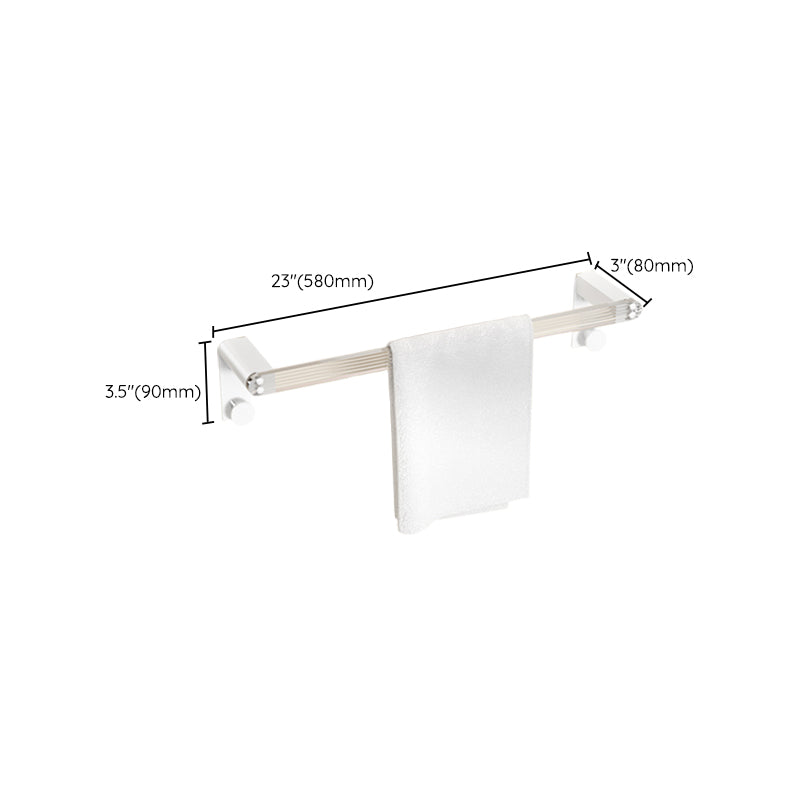 Lisslune | White Bathroom Accessory Set Metal & Acrylic Bathroom Set with Bath Shelf/Towel Hooks