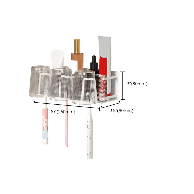 Lisslune | White Bathroom Accessory Set Metal & Acrylic Bathroom Set with Bath Shelf/Towel Hooks