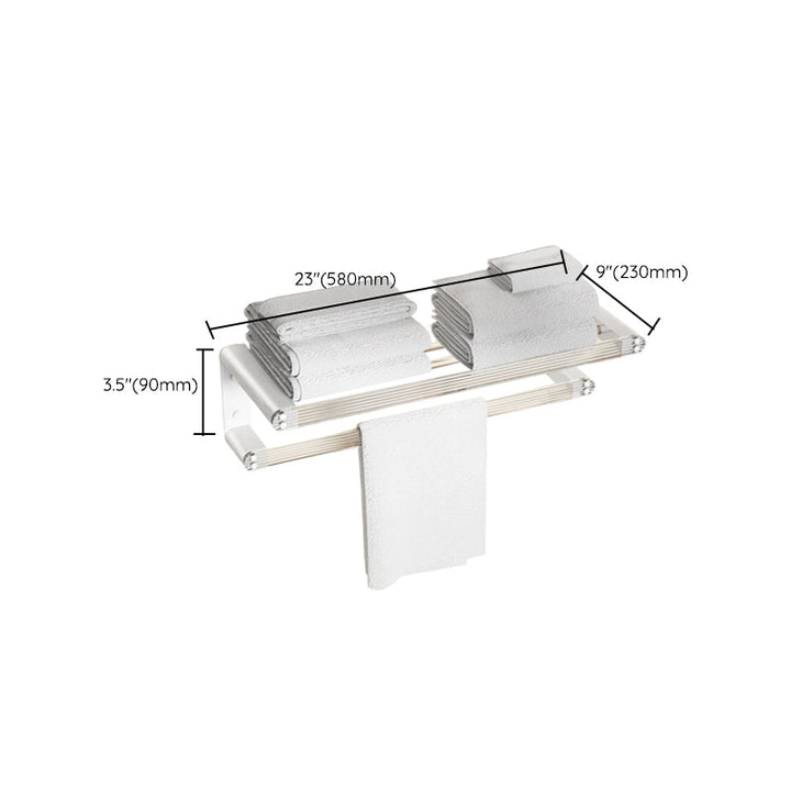 Lisslune | White Bathroom Accessory Set Metal & Acrylic Bathroom Set with Bath Shelf/Towel Hooks