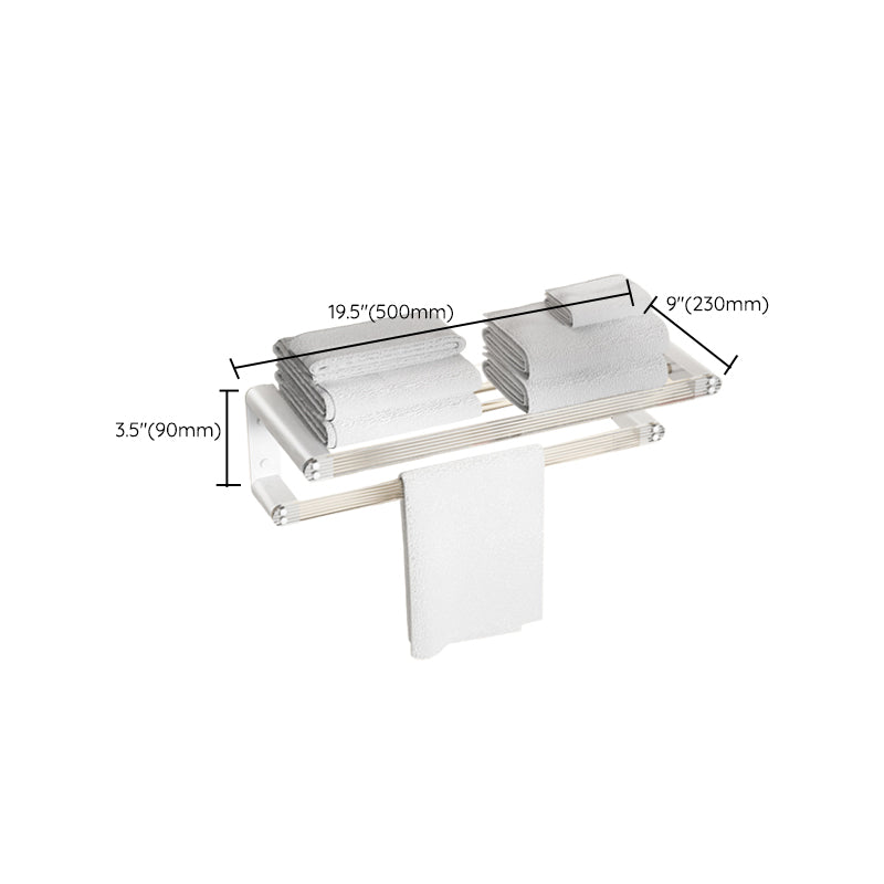 Lisslune | White Bathroom Accessory Set Metal & Acrylic Bathroom Set with Bath Shelf/Towel Hooks