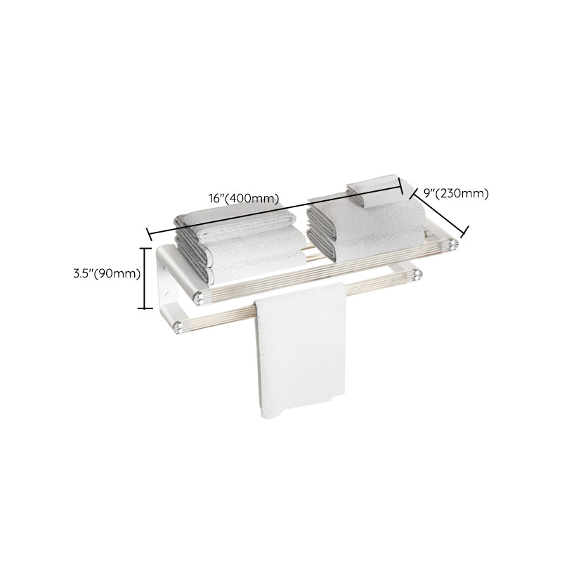 Lisslune | White Bathroom Accessory Set Metal & Acrylic Bathroom Set with Bath Shelf/Towel Hooks