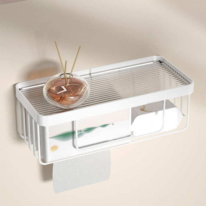 Lisslune | White Metal and Acrylic Bathroom Accessories as a Single Piece or in a Set with Bathroom Shelf
