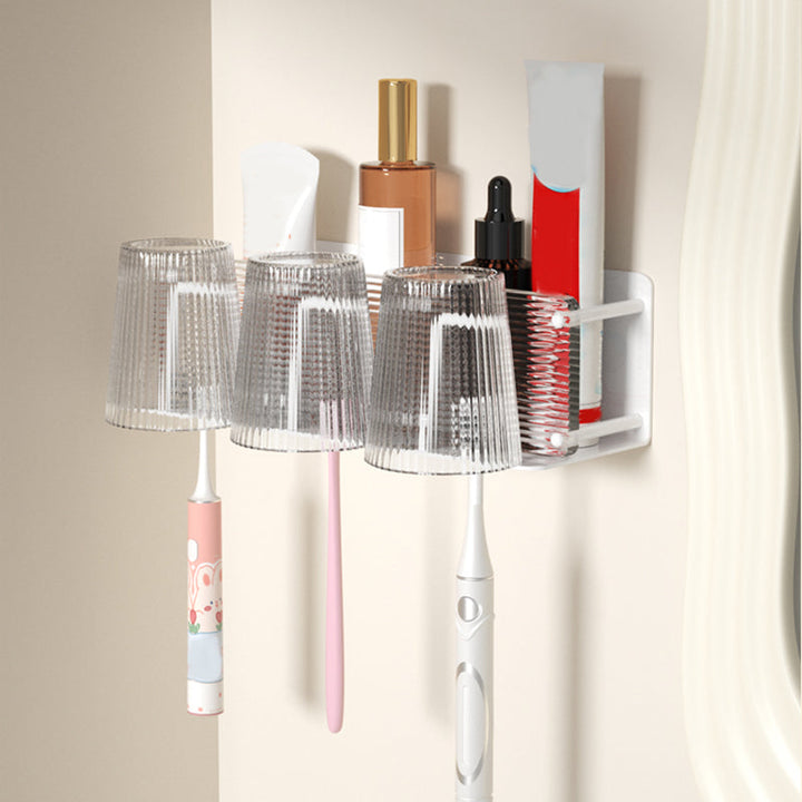 Lisslune | White metal and acrylic bathroom accessories as single item or in set with bathroom shelf