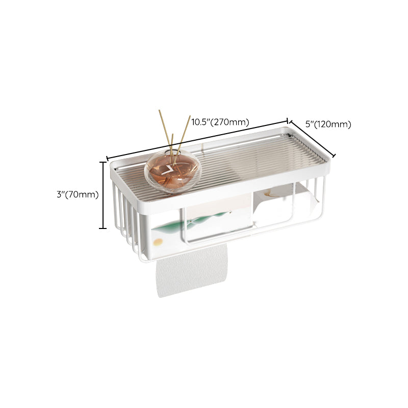 Lisslune | White Metal and Acrylic Bathroom Accessories as a Single Piece or in a Set with Bathroom Shelf
