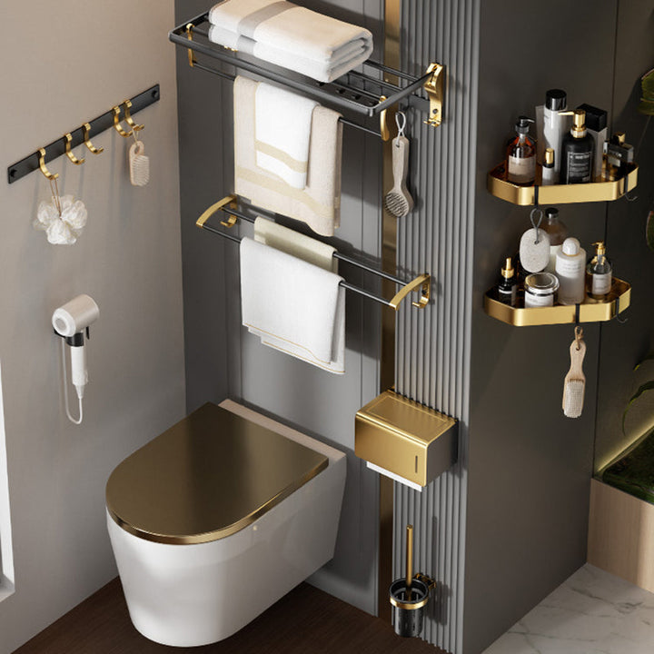 Lisslune | Contemporary stainless steel bathroom accessories as a single piece or in a set in black and gold