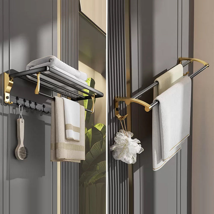 Lisslune | Contemporary stainless steel bathroom accessories as a single piece or in a set in black and gold