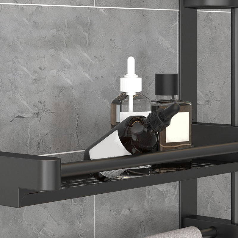 Lisslune | Modern Black Bathroom Accessories Stainless Steel Fitting Set Bathroom Shelf