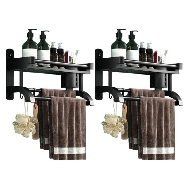 Lisslune | Modern Black Bathroom Accessories Stainless Steel Fitting Set Bathroom Shelf