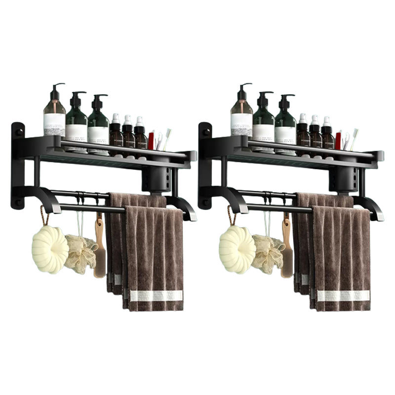 Lisslune | Modern Black Bathroom Accessories Stainless Steel Fitting Set Bathroom Shelf