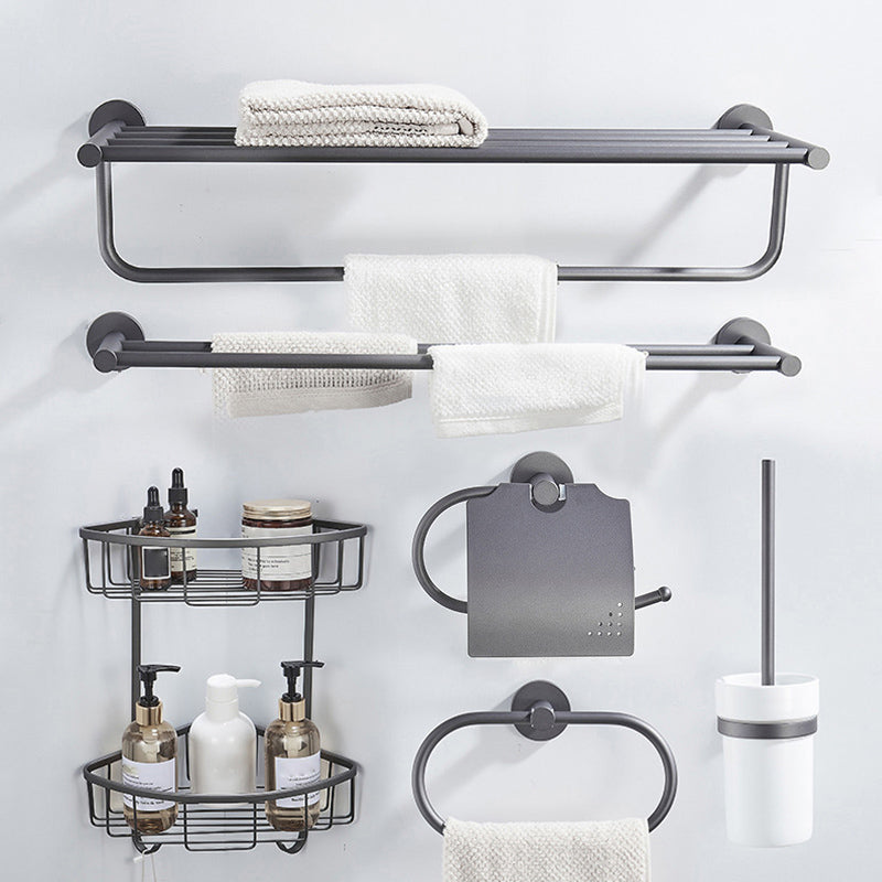 Lisslune | Traditional Gray Brass Bathroom Hardware Set Towel Bar Bathroom Hardware Set