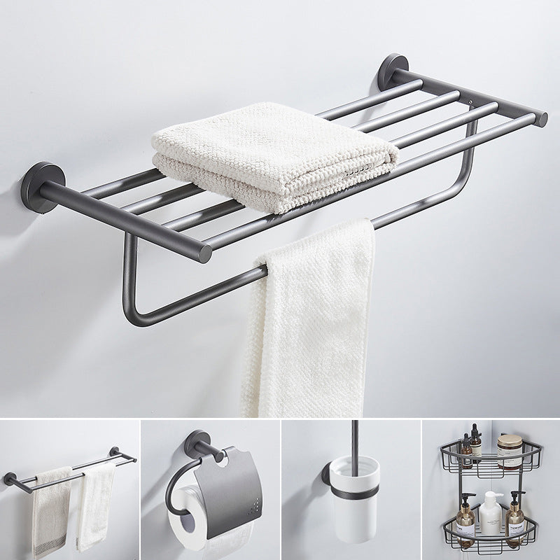 Lisslune | Traditional Gray Brass Bathroom Hardware Set Towel Bar Bathroom Hardware Set