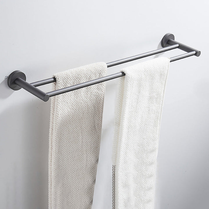 Lisslune | Traditional Gray Brass Bathroom Hardware Set Towel Bar Bathroom Hardware Set