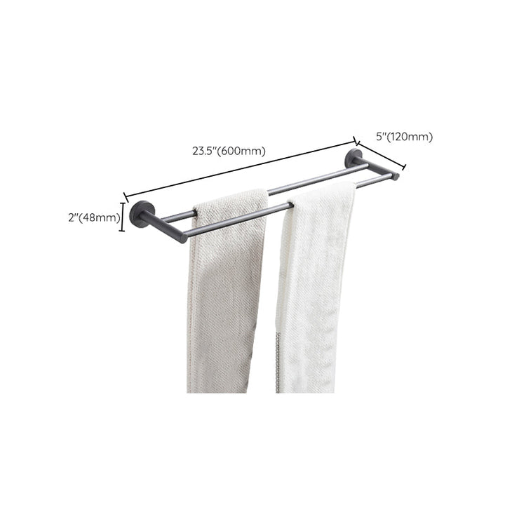 Lisslune | Traditional Gray Brass Bathroom Hardware Set Towel Bar Bathroom Hardware Set