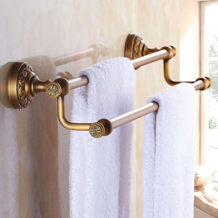 Lisslune | Traditional Brass Bathroom Accessories Set Brushed Bronze Bathroom Set