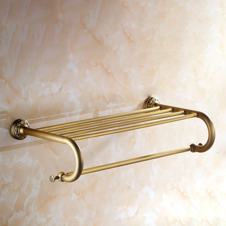 Lisslune | Traditional Brass Bathroom Accessories Set Brushed Bronze Bathroom Set