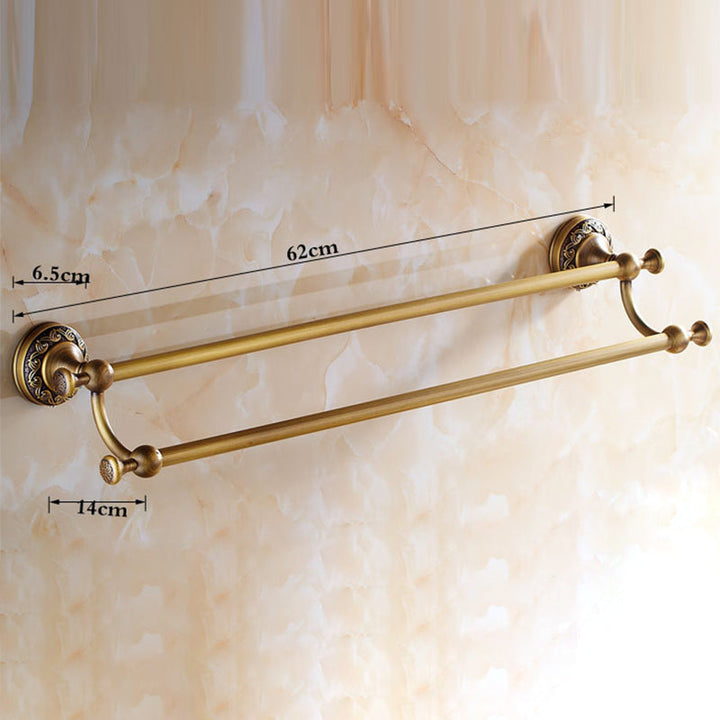 Lisslune | Traditional Brass Bathroom Accessory Set Brushed Bronze Bathroom Set