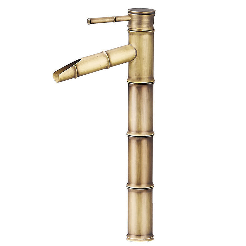Lisslune | Farmhouse Vessel Sink Faucet Copper 1-Handle Low Arc Vessel Faucet for Bathroom