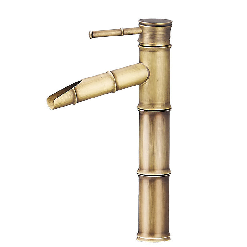 Lisslune | Farmhouse Vessel Sink Faucet Copper 1-Handle Low Arc Vessel Faucet for Bathroom