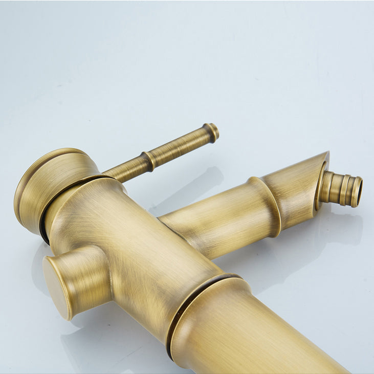 Lisslune | Farmhouse Vessel Sink Faucet Copper 1-Handle Low Arc Vessel Faucet for Bathroom