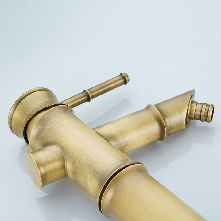 Lisslune | Farmhouse Vessel Sink Faucet Copper 1-Handle Low Arc Vessel Faucet for Bathroom