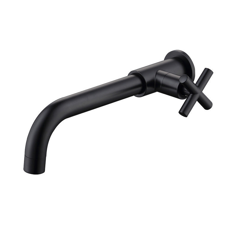 Lisslune | Glam Wall-mounted Bathroom Faucet Copper Single Handle Low Arc Faucet for Bathroom