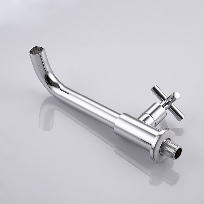 Lisslune | Glam Wall-mounted Bathroom Faucet Copper Single Handle Low Arc Faucet for Bathroom