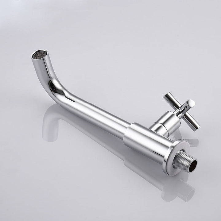 Lisslune | Glam Wall-mounted Bathroom Faucet Copper Single Handle Low Arc Faucet for Bathroom
