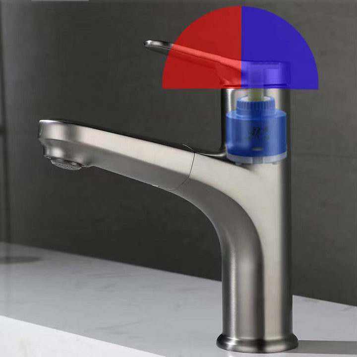 Lisslune | Modern Vessel Faucet Brass Lever Handle Swivel Spout Bathroom Vessel Faucet