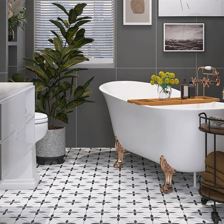 Lisslune | Modern Style Rectangle PVC Flooring Stone Look Peel and Stick Vinyl Flooring