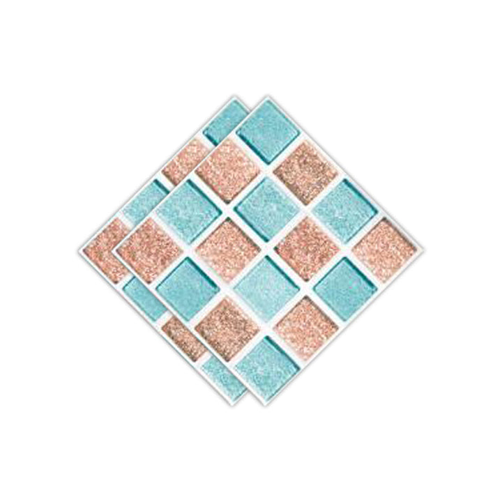 Lisslune | Peel & Stick Mosaic Tile Plastic Square Stain-Resistant Peel and Stick Tiles for Shower