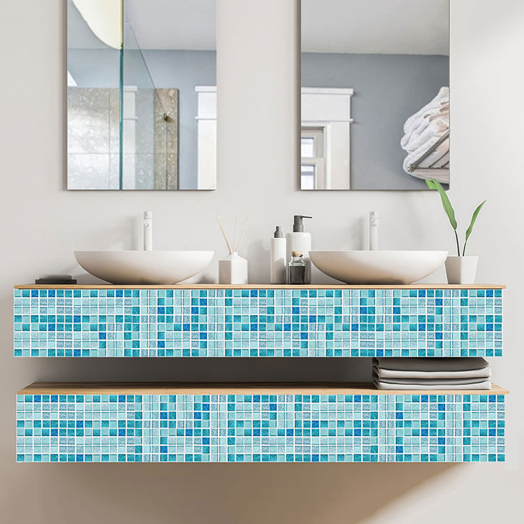 Lisslune | Peel & Stick Mosaic Tile Plastic Square Stain-Resistant Peel and Stick Tiles for Shower