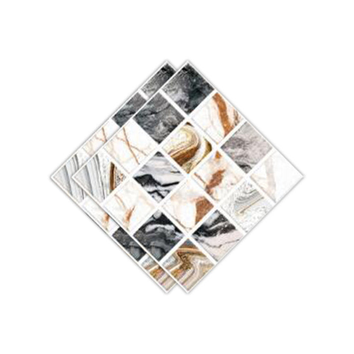 Lisslune | Peel & Stick Mosaic Tile Plastic Square Stain-Resistant Peel and Stick Tiles for Shower
