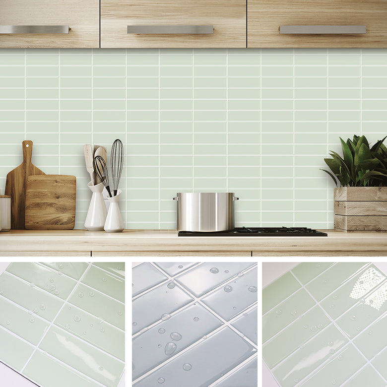 Lisslune | Peel and stick tiles Waterproof plastic rectangular peel and stick tile for the kitchen 2-pack