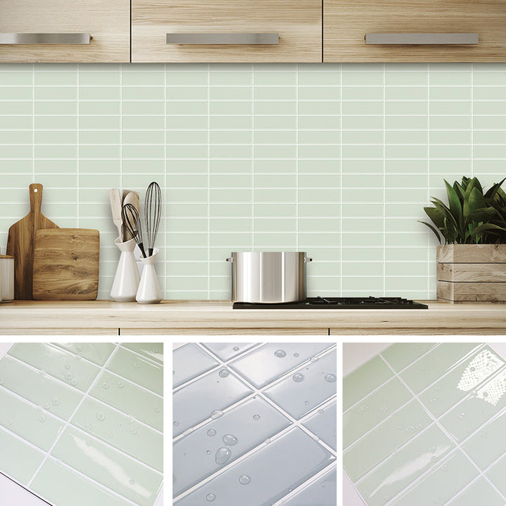 Lisslune | Peel and stick tiles Waterproof plastic rectangular peel and stick tile for the kitchen 2-pack