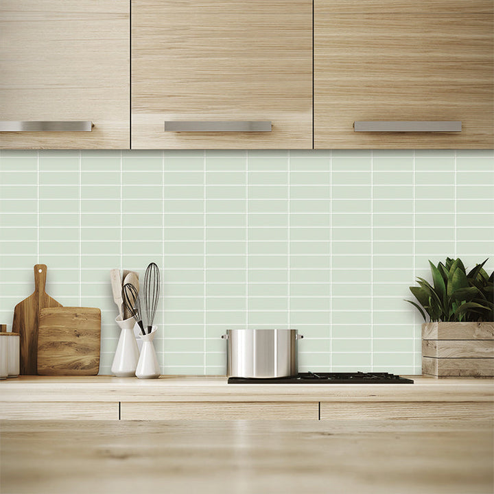 Lisslune | Peel and stick tiles Waterproof plastic rectangular peel and stick tile for the kitchen 2-pack