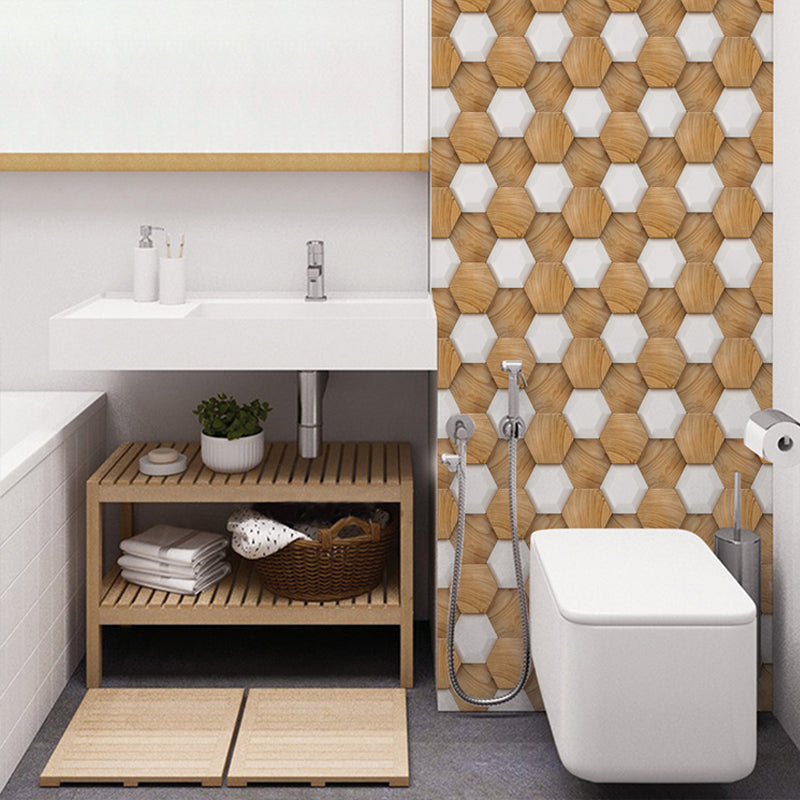 Lisslune | Hexagonal Tile - Peel & Stick Plastic Stain Resistant Peel and Stick Mosaic Tile 5-Pack