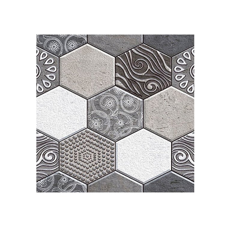 Lisslune | Hexagonal Tile - Peel & Stick Plastic Stain Resistant Peel and Stick Mosaic Tile 5-Pack