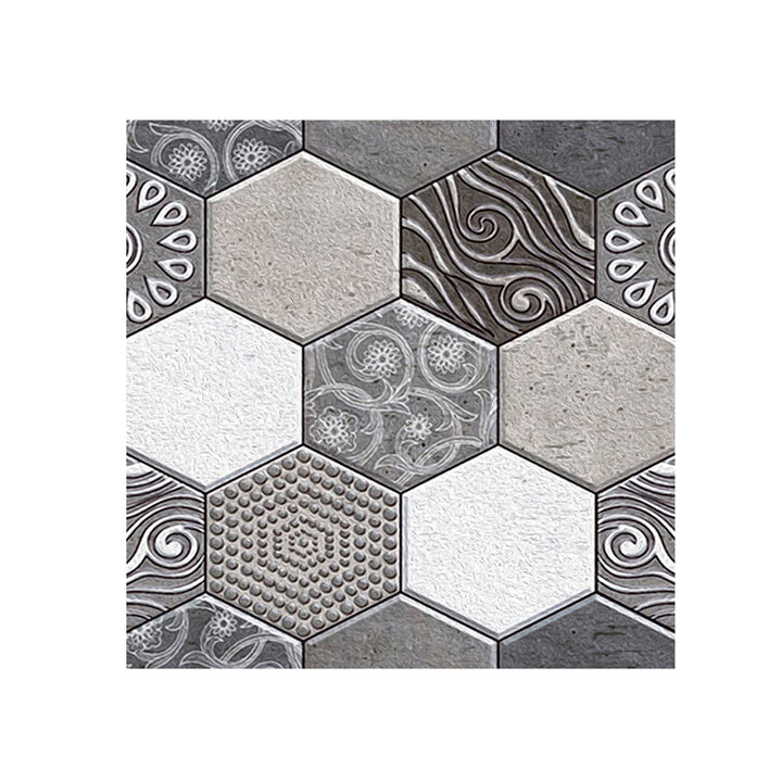 Lisslune | Hexagonal Tile - Peel & Stick Plastic Stain Resistant Peel and Stick Mosaic Tile 5-Pack