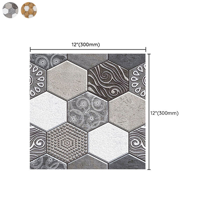 Lisslune | Hexagonal Tile - Peel & Stick Plastic Stain Resistant Peel and Stick Mosaic Tile 5-Pack