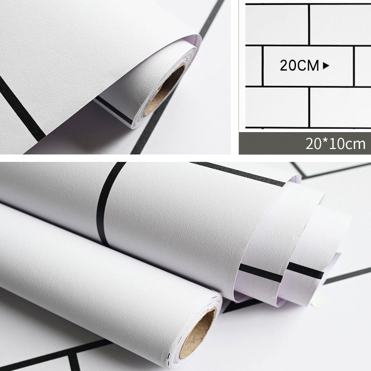 Lisslune | Modern Kitchen Backsplash Tile Check Print Peel and Stick Backsplash Tile