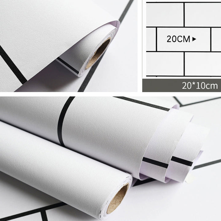 Lisslune | Modern Kitchen Backsplash Tile Check Print Peel and Stick Backsplash Tile