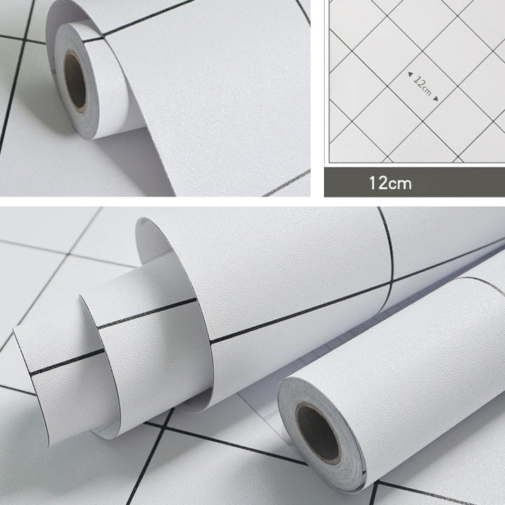 Lisslune | Modern Kitchen Backsplash Tile Check Print Peel and Stick Backsplash Tile
