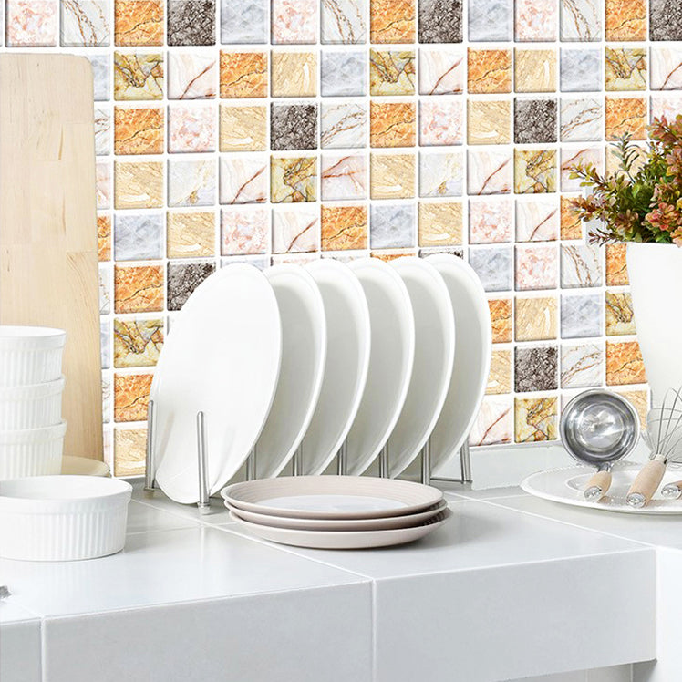 Lisslune | Square Peel and Stick Tile Mosaic Waterproof PVC Peel & Stick Tile for Shower 5-Pack