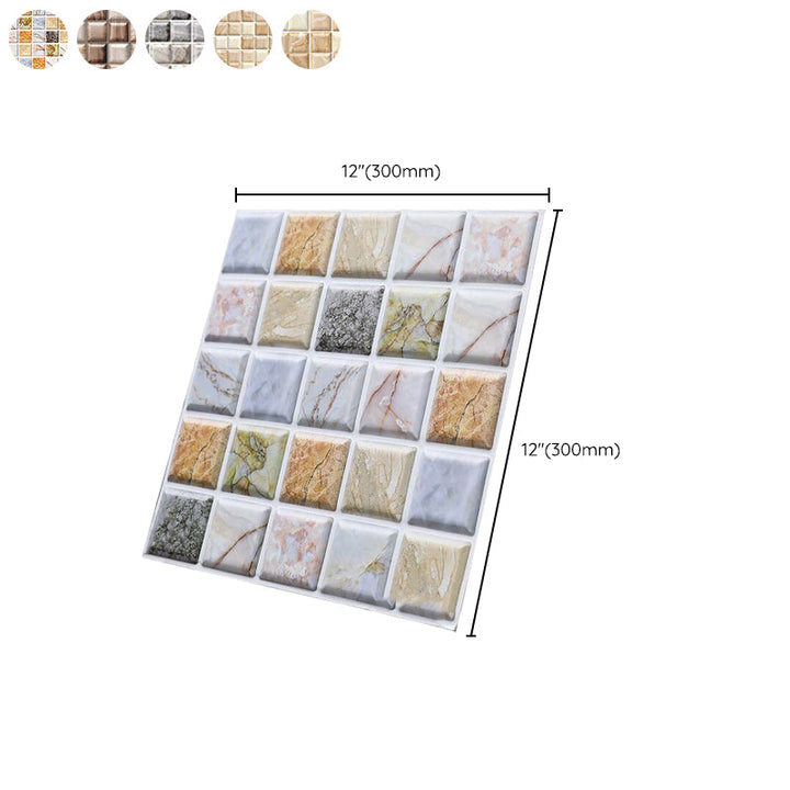 Lisslune | Square Peel and Stick Tile Mosaic Waterproof PVC Peel & Stick Tile for Shower 5-Pack