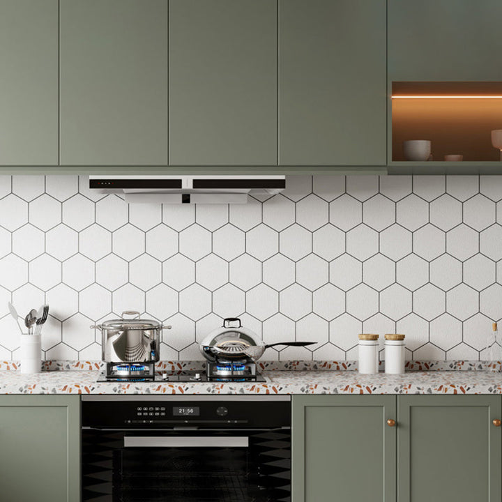 Lisslune | Modern Smooth Mosaic Tile Peel and Stick Wall Tile for the Kitchen