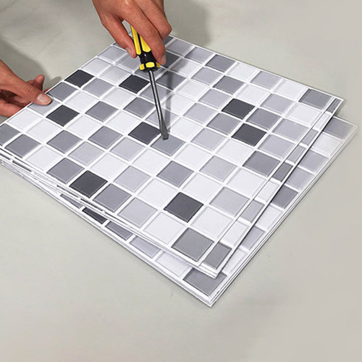 Lisslune | Tile Stripping & Gluing Square Mosaic PVC Stain Resistant Stripping and Gluing Plates for Shower 5 Pack