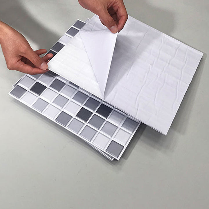 Lisslune | Tile Stripping & Gluing Square Mosaic PVC Stain Resistant Stripping and Gluing Plates for Shower 5 Pack