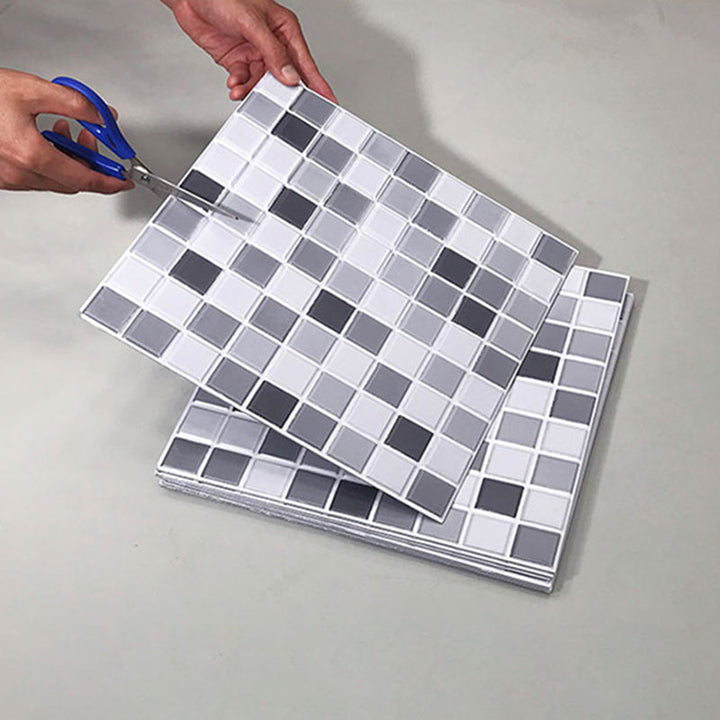 Lisslune | Tile Stripping & Gluing Square Mosaic PVC Stain Resistant Stripping and Gluing Plates for Shower 5 Pack