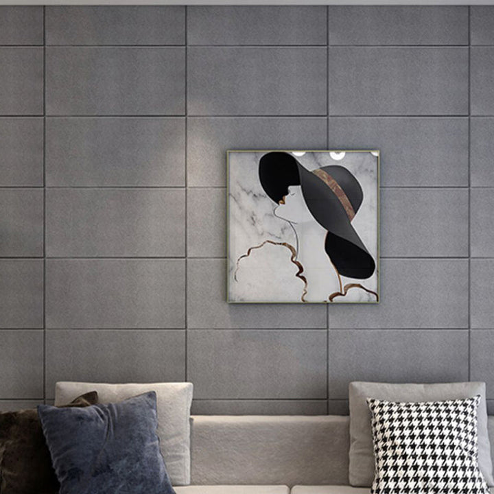 Lisslune | Glam Wall Covering Peel and Stick Texture Effect Design Square Wall Panel