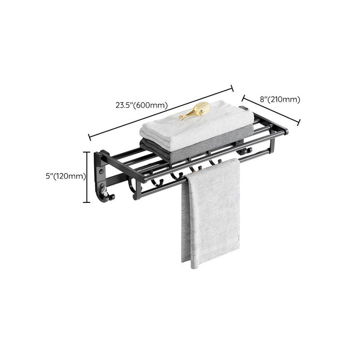 Lisslune | Modern Aluminum Bathroom Accessory Set Matte Black Bathroom Shelf/Towel Holder/Paper Holder